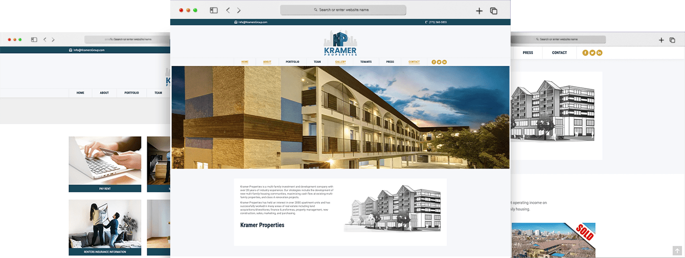 Real Estate Web Design Project for Kramer Properties - Portfolio Image